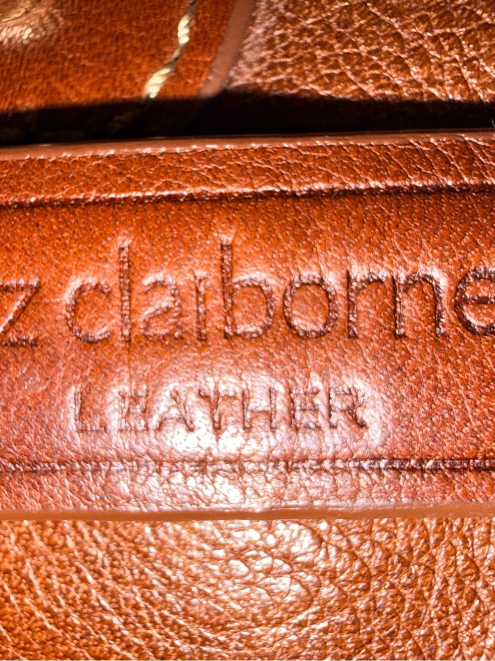 Liz Claiborne Genuine Leather Tote Bag Brown Large Shoulder Bag Shopper Purse - Picture 5 of 13